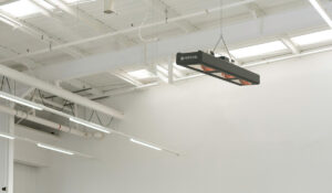 ulcan commercial heater installed in a warehouse