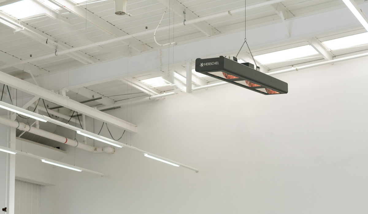 ulcan commercial heater installed in a warehouse