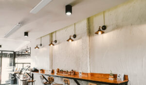 Herschel Summit White installed in cafe