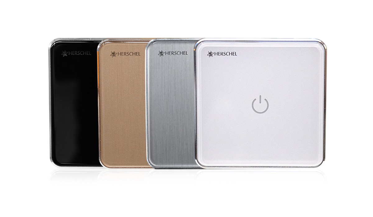 Herschel Smart Switch is available in 4 colours: White, Black, Brushed Gold and Brushed Silver