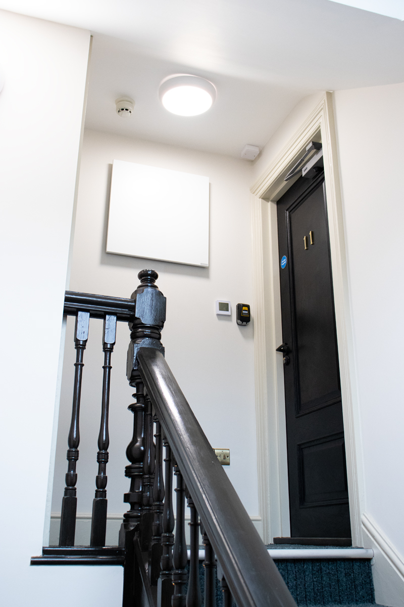InfraSense panel installed in communal hallway