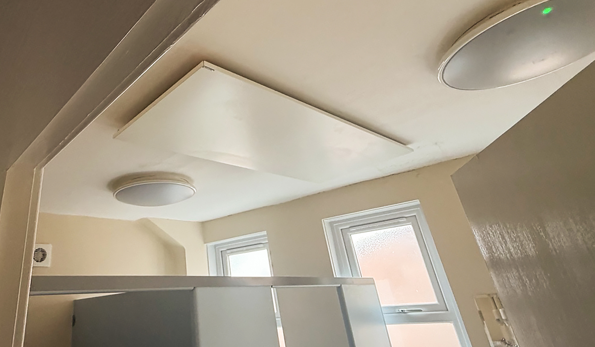 Comfort panel installed on ceiling in Salvation Army