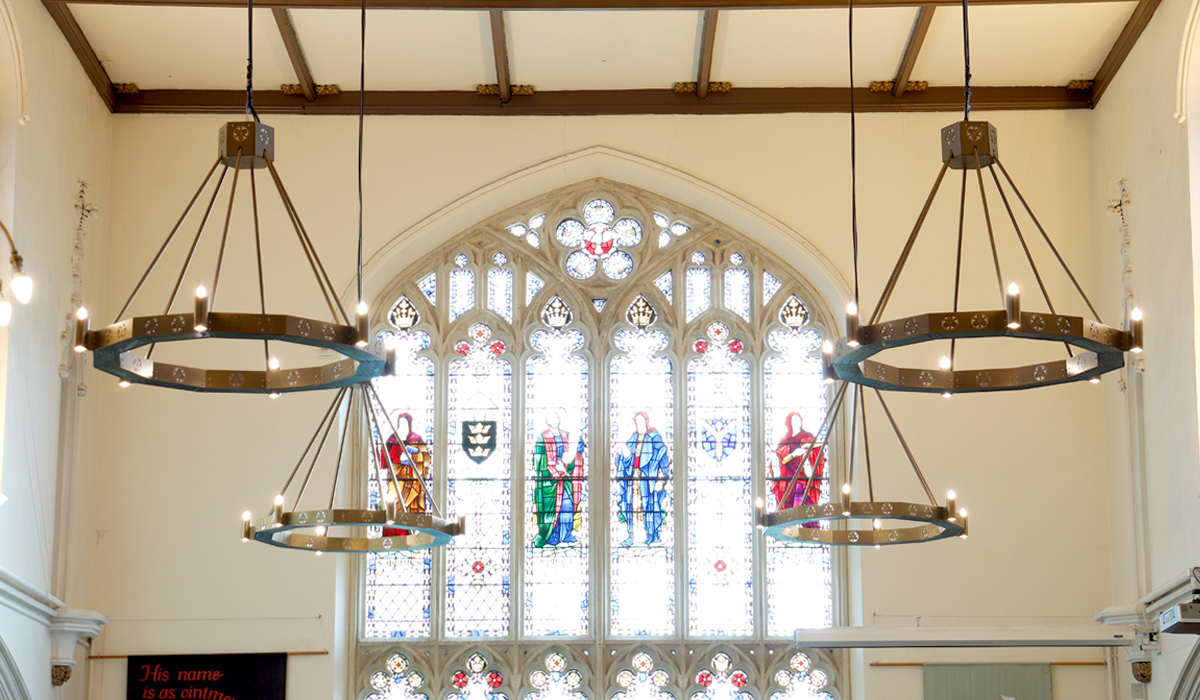Halo installation in St Matthews church