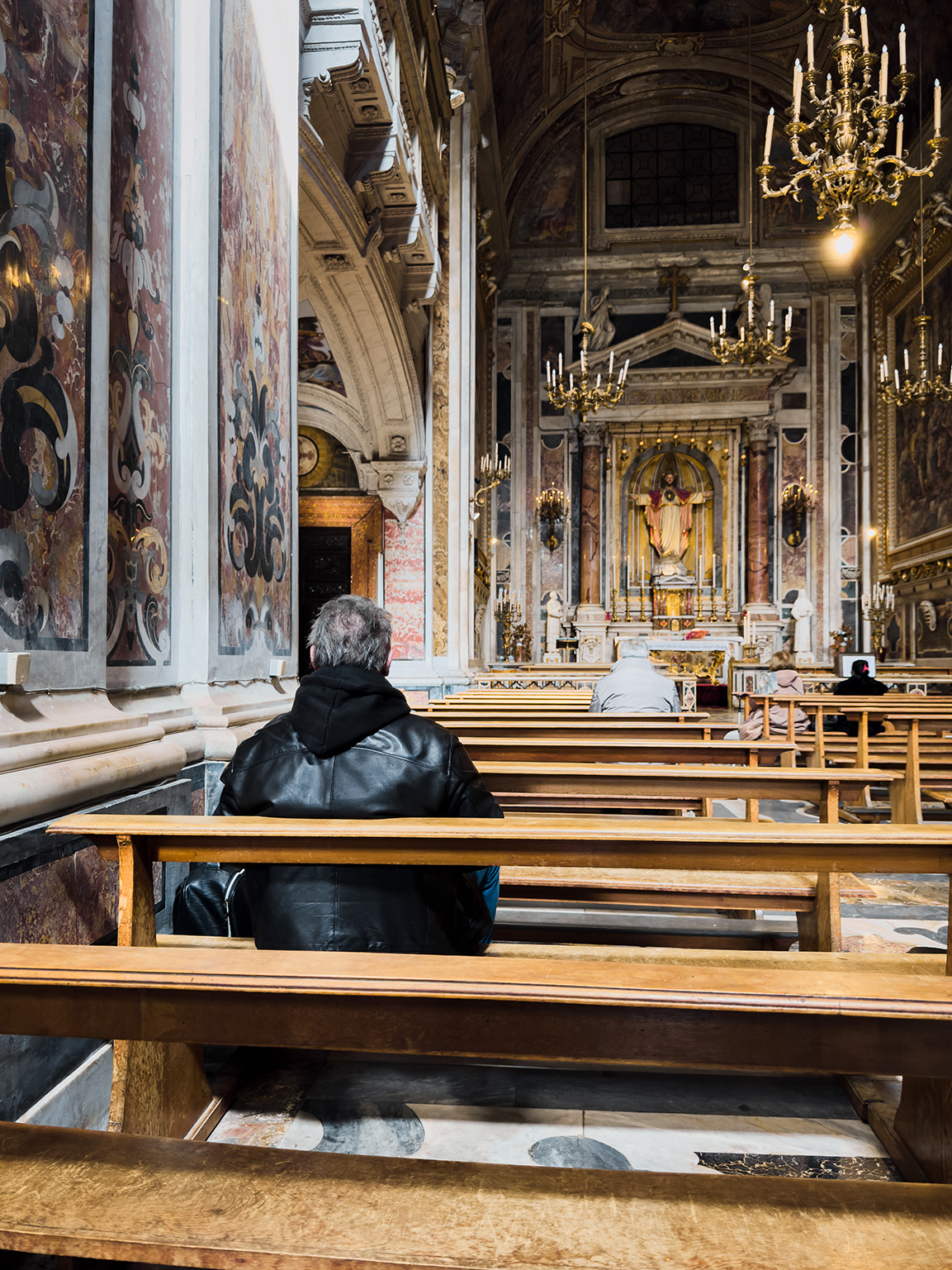 Man in a church