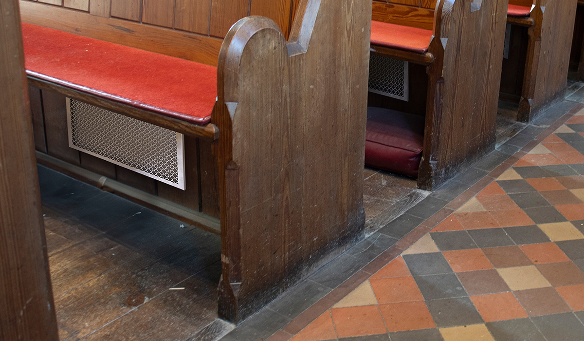 Under Pew Heater mounted