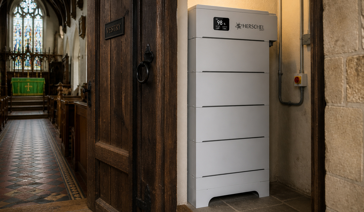 Herschel ESS battery inside a church vestry