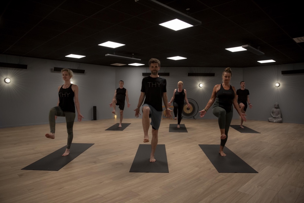Trosa Hot Yoga class heated with Herschel Summit Black heaters