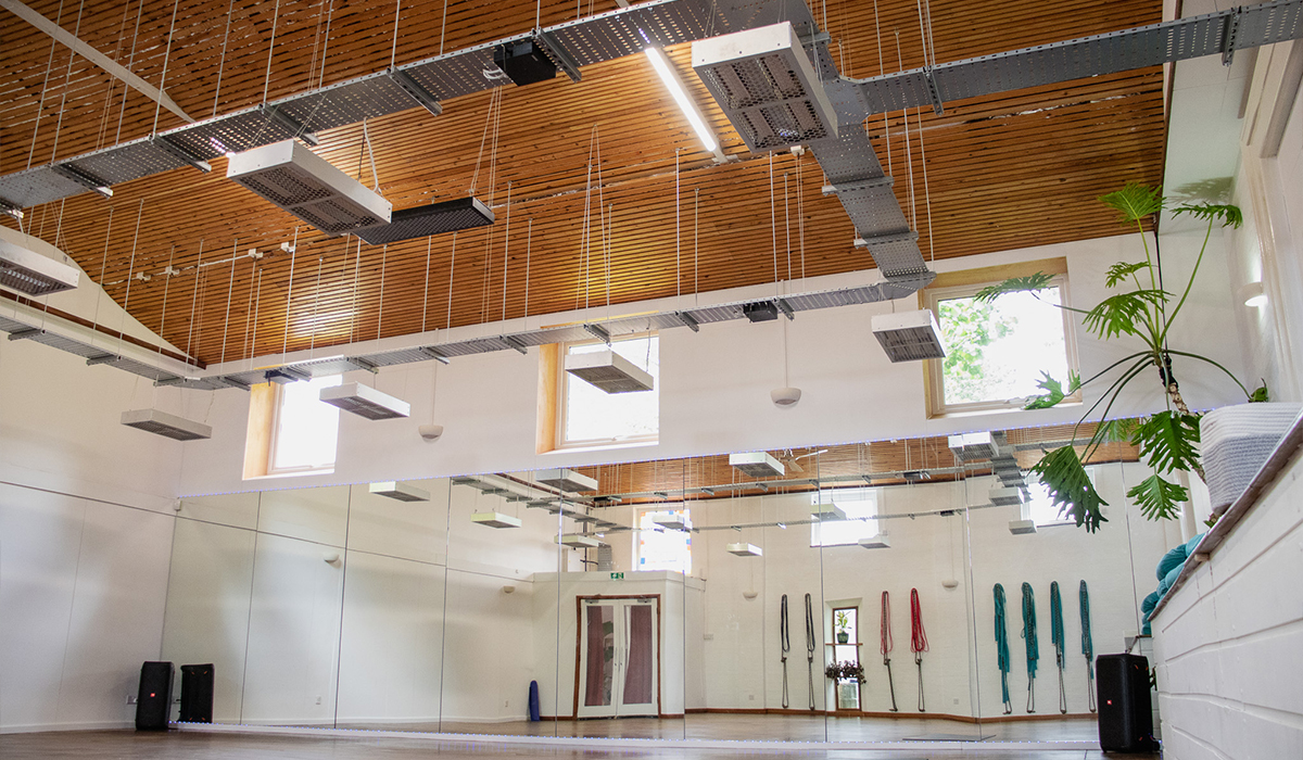 Hot yoga studio heated with Power 4 heaters