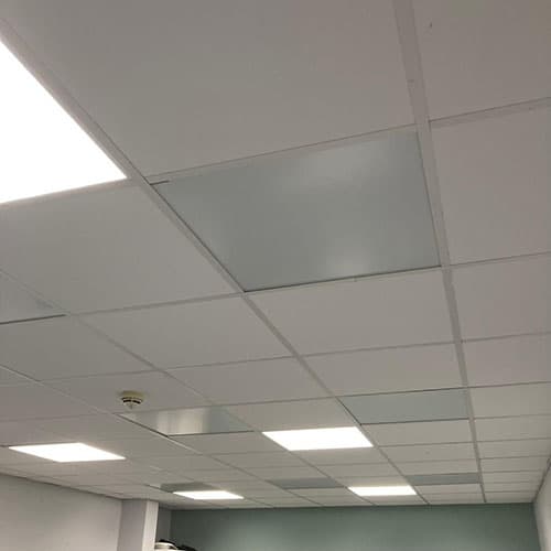Drop ceiling tile clearance light fixtures