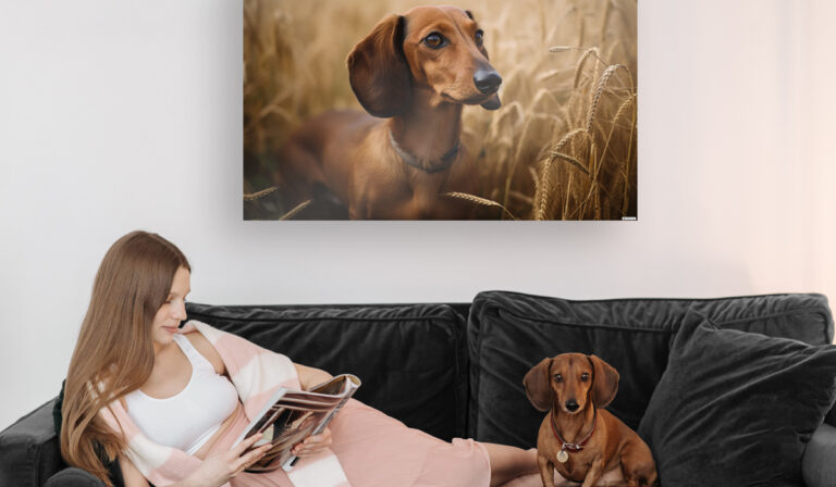 Inspire Dachshund dog Picture infrared panel heater