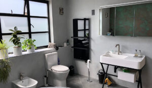 Bathroom with XLS Towel heater black