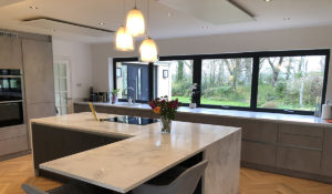 XLS White Panels ceiling mounted in Kitchen