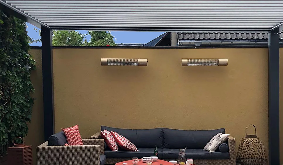 Herschel infrared california patio heaters in gold