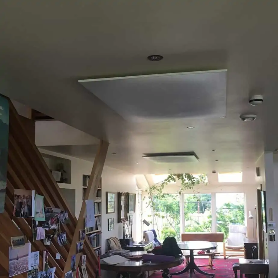 Herschel infrared ceiling mounted in passive house