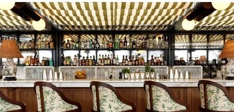 The stunning private members club overlooking the London skyline.