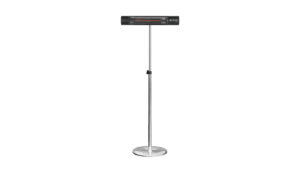 California 2000W Black Freestanding Electric Patio Heater on Silver Stand