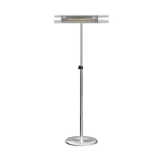 California Silver Freestanding Electric Patio Heater on Stainless Steel Adjustable Stand