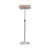 Miami White freestanding patio heater on Stainless Steel Adjustable Stand