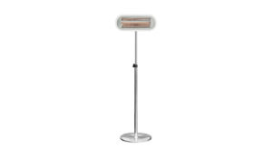 Miami White freestanding patio heater on Stainless Steel Adjustable Stand