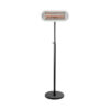 Miami White freestanding patio heater on black stand