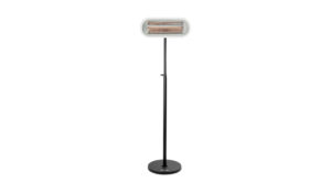 Miami White freestanding patio heater on black stand
