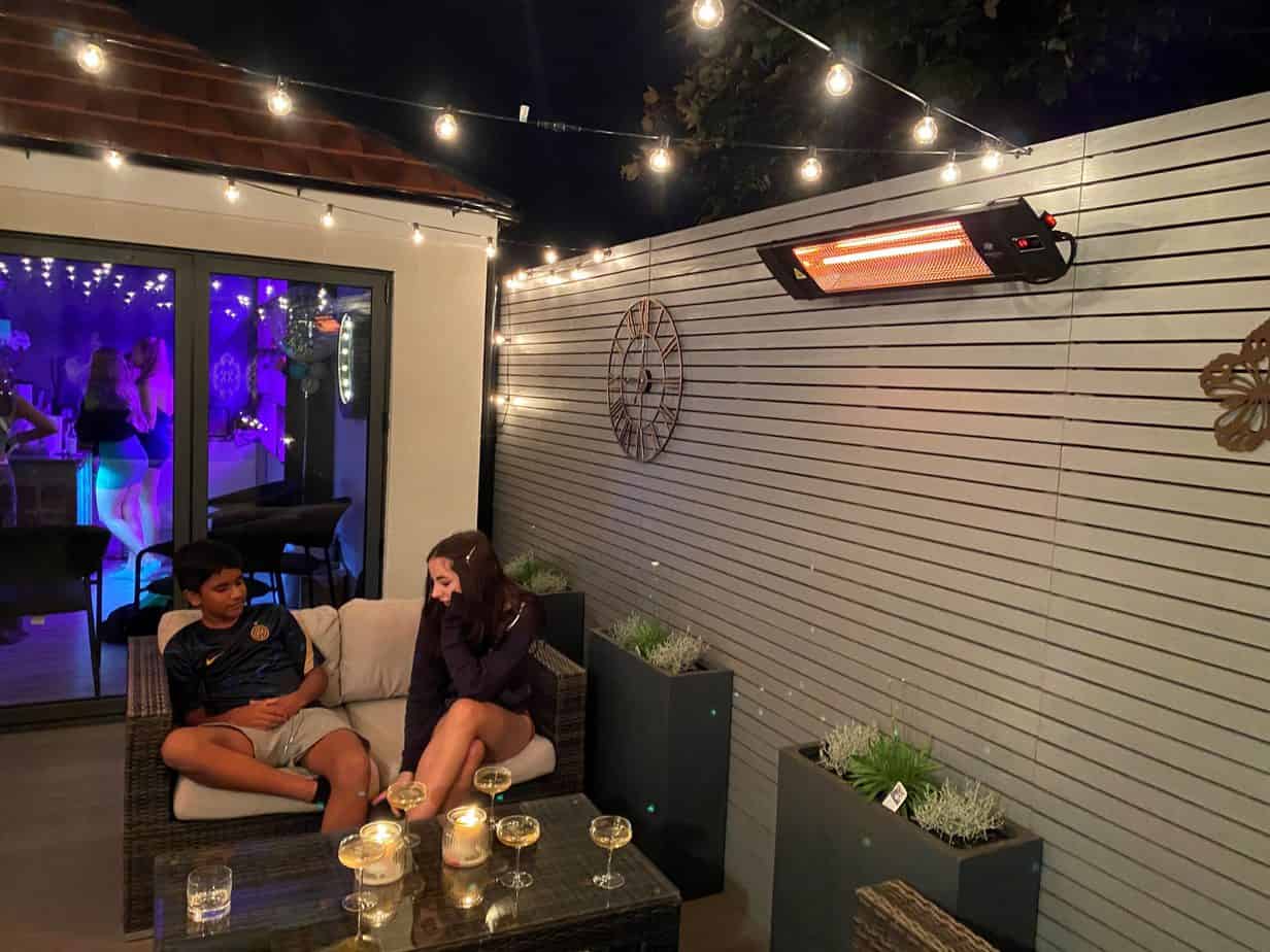 Wallmounted patio heaters from Herschel; stylish outdoor heaters