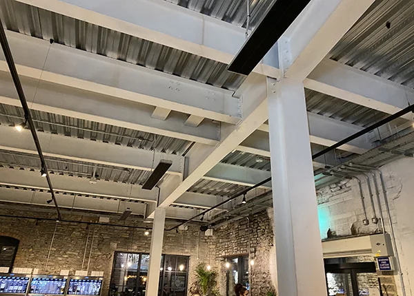 Herschel Summit infrared heaters chosen to heat a Wine Bar