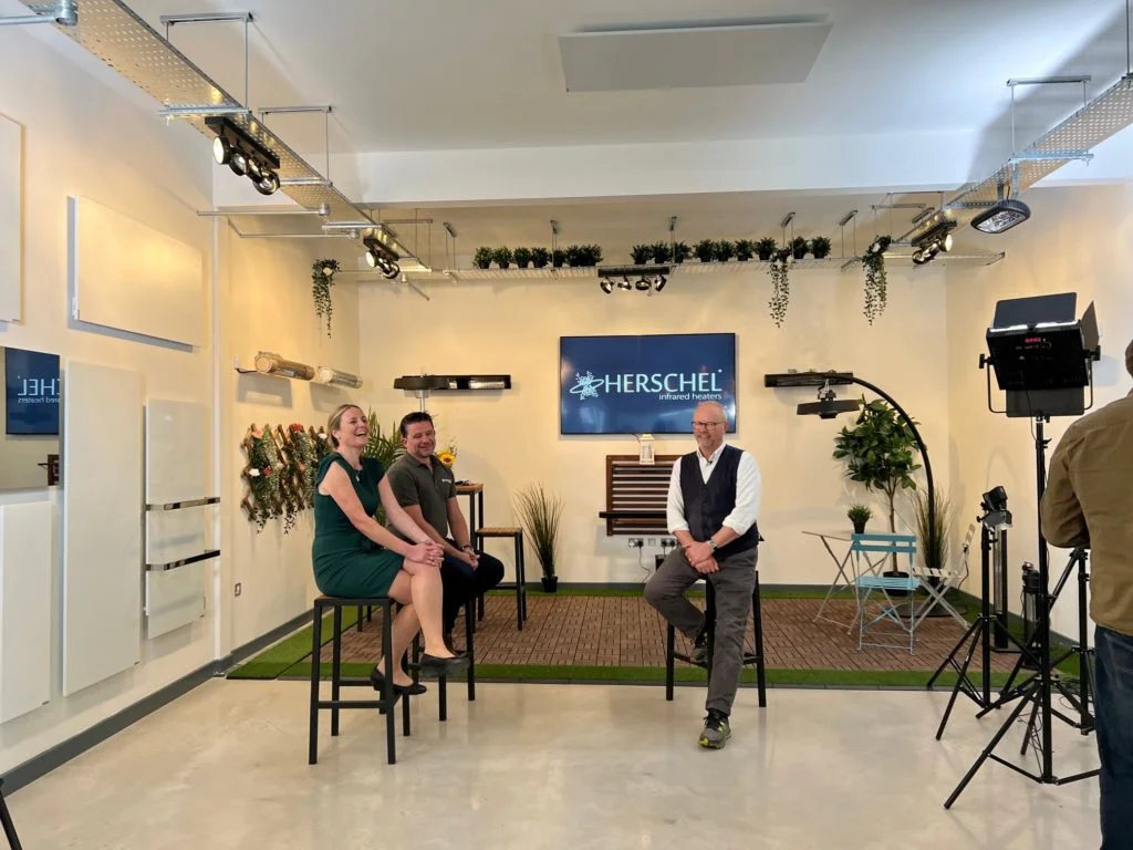 Herschel filming with Robert Llewellyn for Fully Charged Plus on the smart way to net zero.