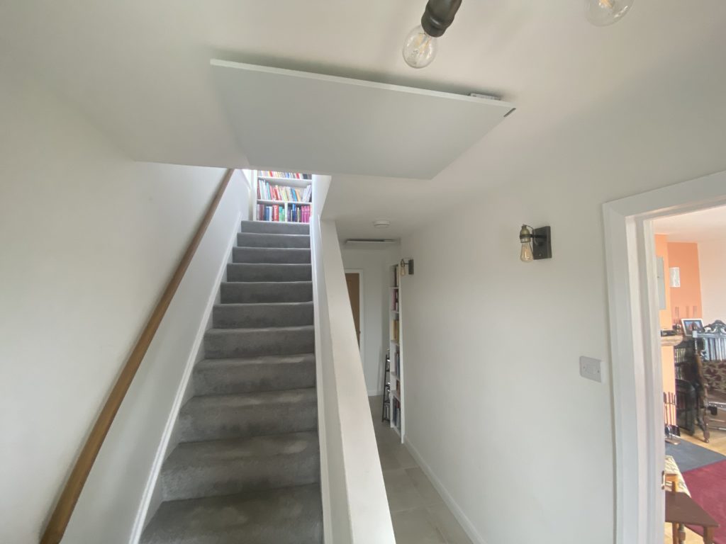 Ceiling-mounted Herschel Select XLS panels combined with solar