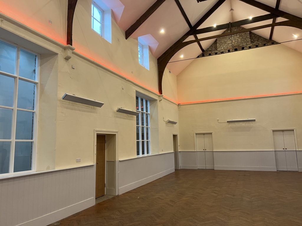 Electric heating for halls and large spaces
