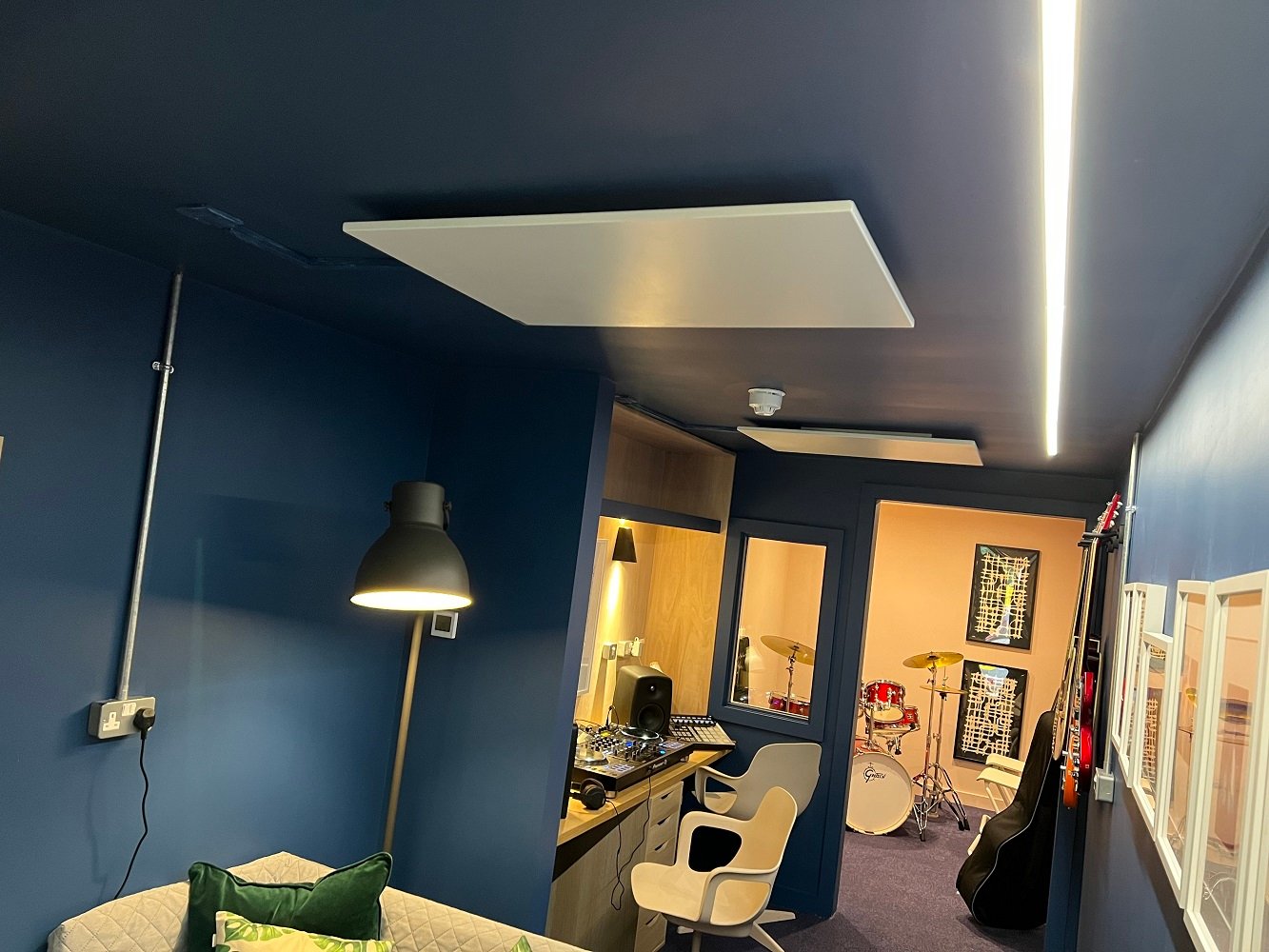 Herschel panels used to heat a shipping container for DIY SOS