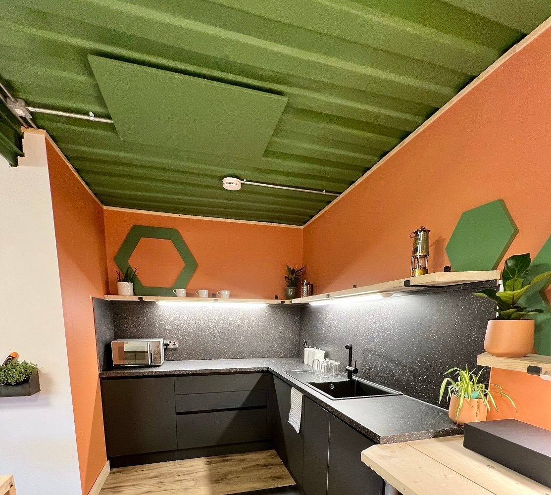 Kitchen area heated by Herschel Infrared