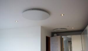 XLS Round White ceiling install in bedroom