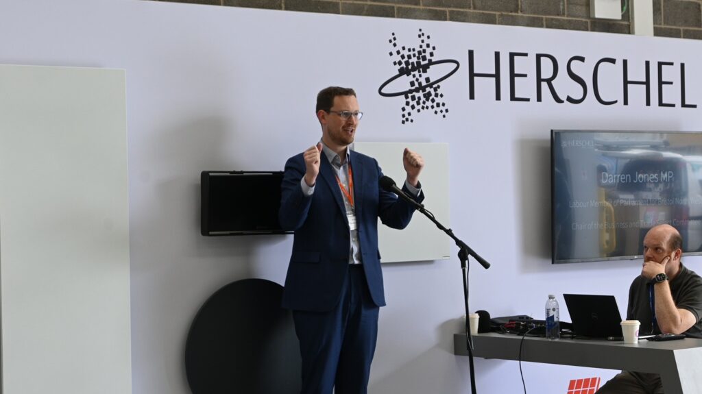 Darren Jones MP discussing the opportunities from Herschel's UK Production Facility
