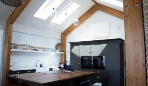 Comfort infrared panel in kitchen
