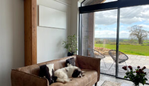 Comfort white infrared panel heater installed in home