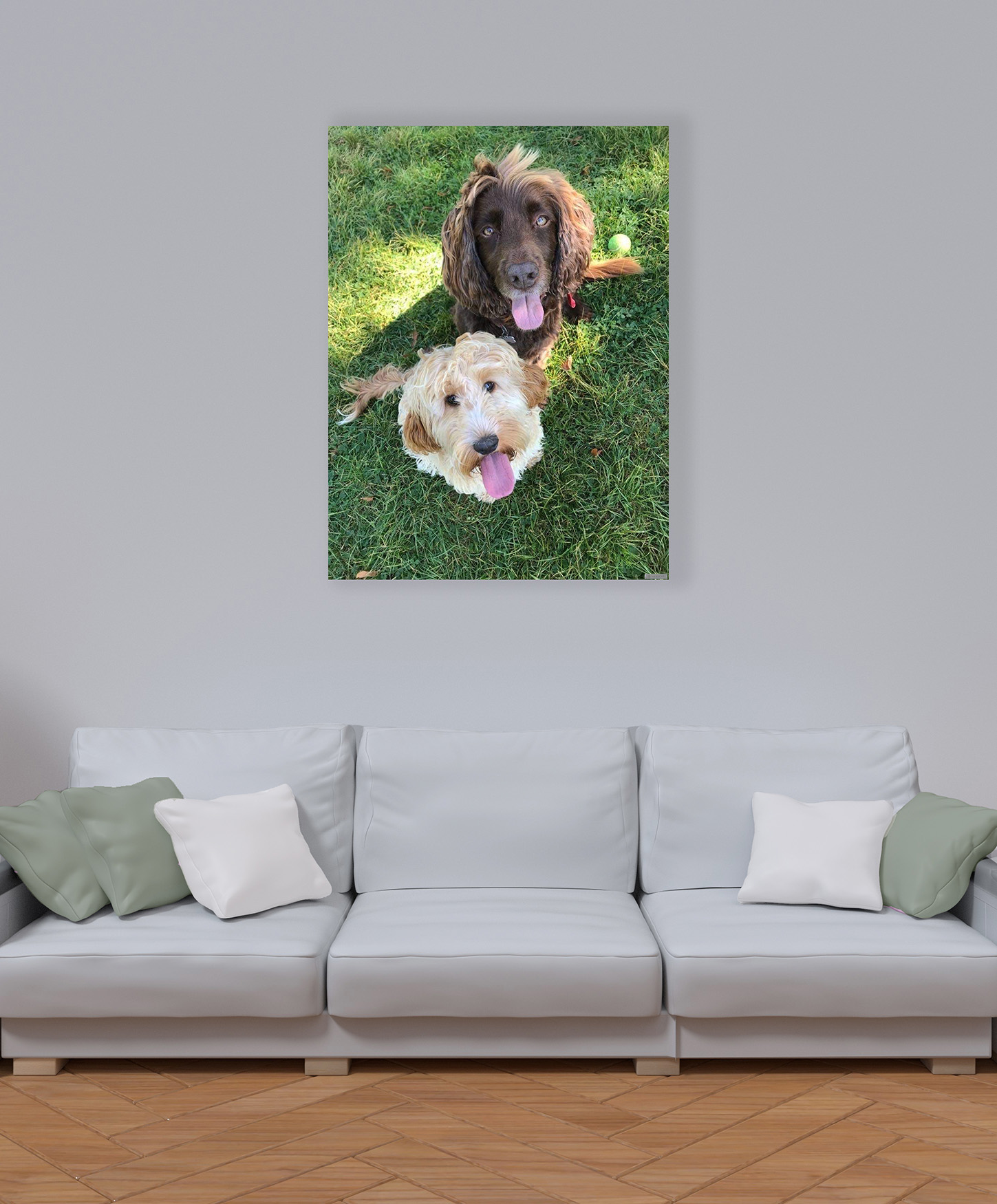 Herschel infrared heating panel installed in Living Space with decorative picture finish