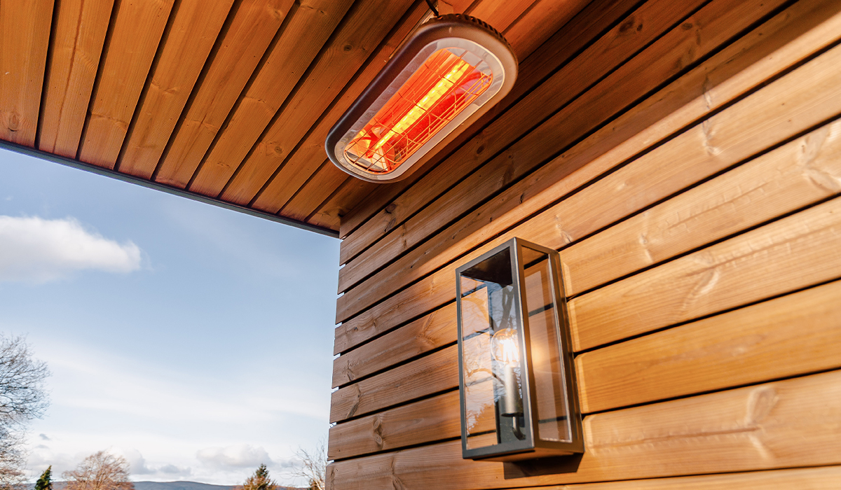 Infrared Miami space heater installed under the canopy of a nursery classroom