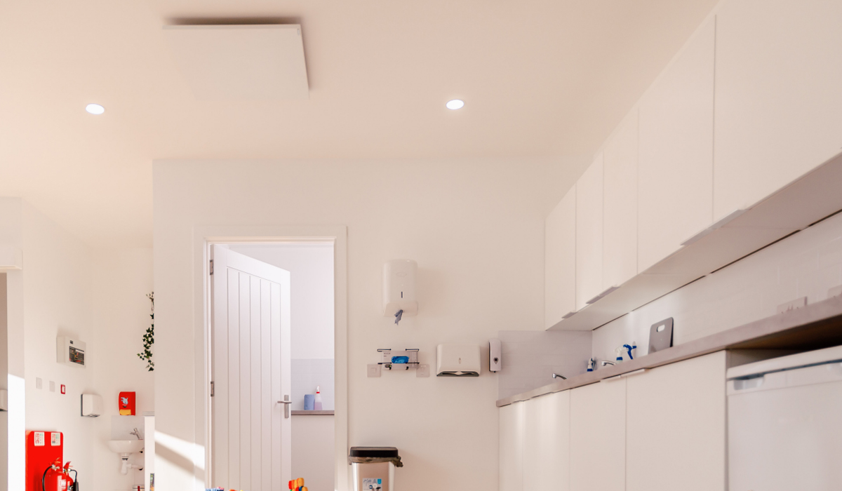 Infrared heating a nursery classroom