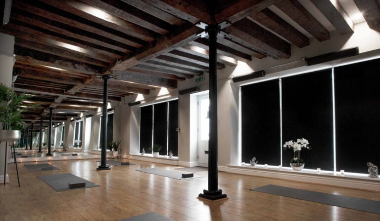 infrared pilates using Herschel Infrared heaters to warm the studio to desired temperatures