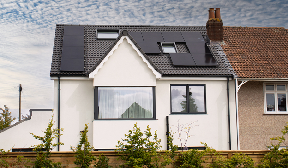 Eco retrofit fitted with Herschel heating and water system powered by solar and battery storage