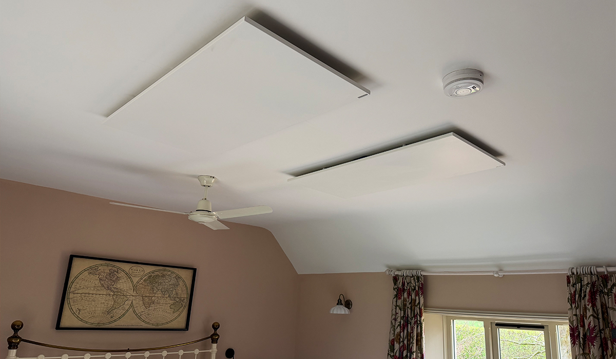 Comfort infrared panel heaters installed in customer's master bedroom