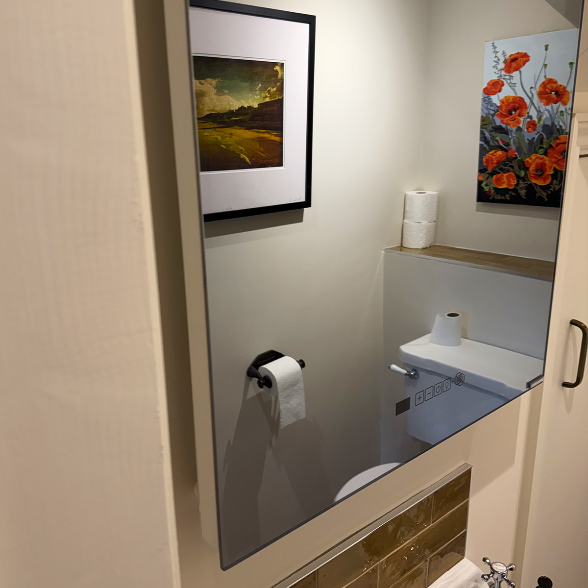 Herschel Select XLS Heated Bathroom Mirror with LED lighting installed in WC